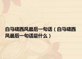 白馬嘯西風(fēng)最后一句話（白馬嘯西風(fēng)最后一句話是什么）