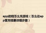 app的錢怎么充游戲（怎么往app里充錢要詳細(xì)步驟）