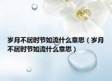 歲月不居時(shí)節(jié)如流什么意思（歲月不居時(shí)節(jié)如流什么意思）