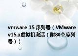 vmware 15 序列號(hào)（VMware v15.x虛擬機(jī)激活（附80個(gè)序列號(hào)））