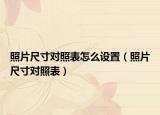 照片尺寸對照表怎么設置（照片尺寸對照表）