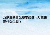 萬象更新什么意思簡說（萬象更新什么生肖）