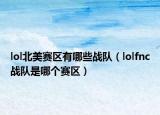 lol北美賽區(qū)有哪些戰(zhàn)隊(duì)（lolfnc戰(zhàn)隊(duì)是哪個(gè)賽區(qū)）