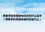 蘋果手機專用來電鈴聲叫什么名字（蘋果手機專用來電鈴音是什么）