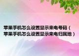 蘋果手機(jī)怎么設(shè)置顯示來電號碼（蘋果手機(jī)怎么設(shè)置顯示來電歸屬地）