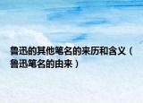 魯迅的其他筆名的來(lái)歷和含義（魯迅筆名的由來(lái)）