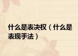 什么是表決權(quán)（什么是表現(xiàn)手法）
