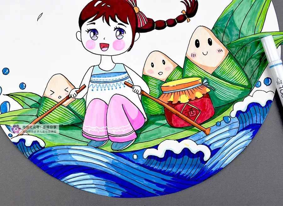 兒童畫教程｜端午節(jié)主題的創(chuàng)意兒童畫，太漂亮啦