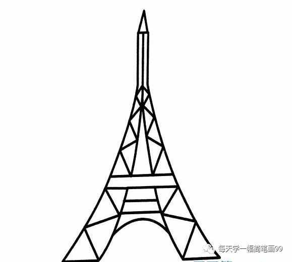 每天學(xué)一幅簡(jiǎn)筆畫——手繪埃菲爾鐵塔大全