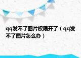 qq發(fā)不了圖片權(quán)限開了（qq發(fā)不了圖片怎么辦）