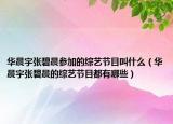 華晨宇張碧晨參加的綜藝節(jié)目叫什么（華晨宇張碧晨的綜藝節(jié)目都有哪些）