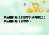 單反相機(jī)是什么意思優(yōu)點(diǎn)有哪些（單反相機(jī)是什么意思）