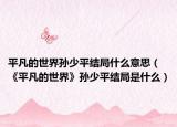平凡的世界孫少平結(jié)局什么意思（《平凡的世界》孫少平結(jié)局是什么）
