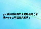 psp模擬器畫(huà)質(zhì)怎么調(diào)到最高（求助psp怎么調(diào)是最高畫(huà)質(zhì)）