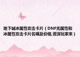 地下城冰屬性攻擊卡片（DNF光屬性和冰屬性攻擊卡片名稱及價(jià)格,資深玩家來）