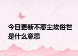 今日更新不惹塵埃俗世是什么意思