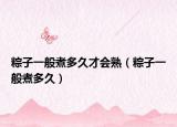 粽子一般煮多久才會(huì)熟（粽子一般煮多久）