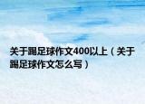關(guān)于踢足球作文400以上（關(guān)于踢足球作文怎么寫）