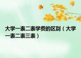 大學(xué)一表二表學(xué)費(fèi)的區(qū)別（大學(xué)一表二表三表）