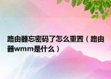 路由器忘密碼了怎么重置（路由器wmm是什么）