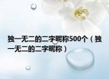 獨一無二的二字昵稱500個（獨一無二的二字昵稱）