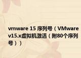 vmware 15 序列號(hào)（VMware v15.x虛擬機(jī)激活（附80個(gè)序列號(hào)））