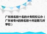 廣東排名前十名的大專(zhuān)院校公辦（廣東省專(zhuān)A的排名前十所是那幾所學(xué)校）