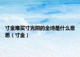 寸金難買寸光陰的全詩(shī)是什么意思（寸金）