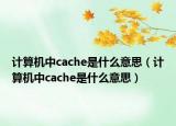 計(jì)算機(jī)中cache是什么意思（計(jì)算機(jī)中cache是什么意思）