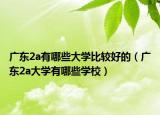 廣東2a有哪些大學比較好的（廣東2a大學有哪些學校）