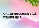 入木三分的意思怎么解釋（入木三分的意思是什么）