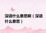 深諳什么意思啊（深諳什么意思）
