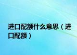 進口配額什么意思（進口配額）