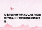 顯卡問題視頻控制器VGA兼容顯示感嘆號是什么意思精英中的精英請進