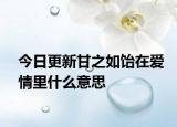 今日更新甘之如飴在愛(ài)情里什么意思