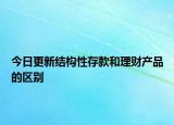 今日更新結(jié)構(gòu)性存款和理財(cái)產(chǎn)品的區(qū)別