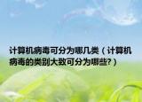 計(jì)算機(jī)病毒可分為哪幾類(lèi)（計(jì)算機(jī)病毒的類(lèi)別大致可分為哪些?）