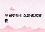 今日更新什么是碳水食物