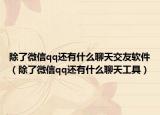 除了微信qq還有什么聊天交友軟件（除了微信qq還有什么聊天工具）