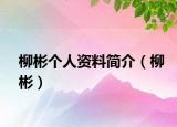 柳彬個人資料簡介（柳彬）