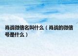 肖戰(zhàn)微信名叫什么（肖戰(zhàn)的微信號是什么）