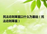 民法總則草案以什么為基礎(chǔ)（民法總則草案）