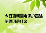 今日更新漏電保護器跳閘原因是什么