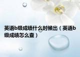 英語b級成績什么時候出（英語b級成績怎么查）