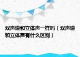 雙聲道和立體聲一樣嗎（雙聲道和立體聲有什么區(qū)別）