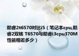 酷睿2t6570對(duì)比i5（筆記本cpu,酷睿2雙核 T6570與酷睿i3cpu370M性能相差多少）