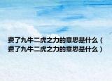 費(fèi)了九牛二虎之力的意思是什么（費(fèi)了九牛二虎之力的意思是什么）