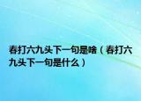 春打六九頭下一句是啥（春打六九頭下一句是什么）
