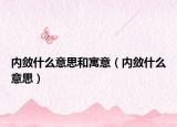內(nèi)斂什么意思和寓意（內(nèi)斂什么意思）
