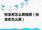 標準差怎么算視頻（標準差怎么算）